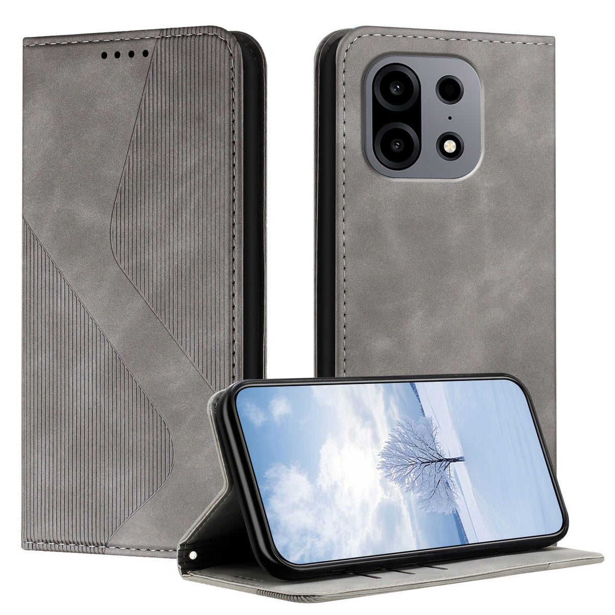 For OnePlus Turbo 6X Pro 5G Phone Cover Skin-touch Feel Leather Wallet Case with Stand