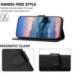 For OnePlus N6 4G Leather Case Litchi Texture Wallet Stand Anti Drop Phone Cover with Wrist Strap