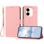 For Honor Play 80 Plus 5G / Honor X7e 4G Leather Case Litchi Texture Wallet Stand Anti Drop Phone Cover with Wrist Strap