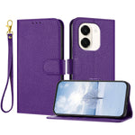 For Honor Play 80 Plus 5G / Honor X7e 4G Leather Case Litchi Texture Wallet Stand Anti Drop Phone Cover with Wrist Strap