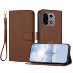 For OnePlus Turbo 6X Pro 5G Leather Case Litchi Texture Wallet Stand Anti Drop Phone Cover with Wrist Strap