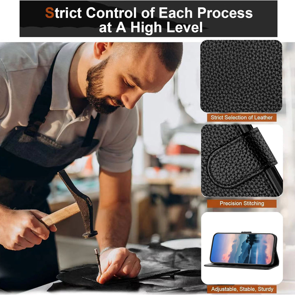 For Huawei nova 16 5G Leather Case Litchi Texture Wallet Stand Anti Drop Phone Cover with Wrist Strap