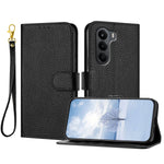 Til OnePlus Turbo 6X 5G Læderetui Litchi Tekstur Pung Stativ Anti Fald Telefoncover med Håndledsrem
