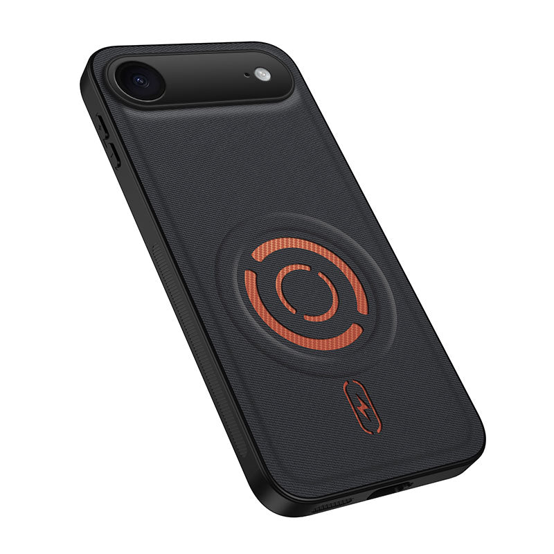 WANLONFENG for iPhone Air KJB Series Magnetic Case Tech Fabric Texture PC+TPU Shockproof Phone Cover