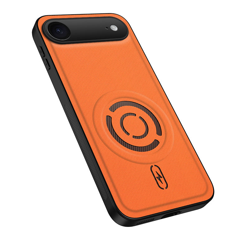 WANLONFENG for iPhone Air KJB Series Magnetic Case Tech Fabric Texture PC+TPU Shockproof Phone Cover