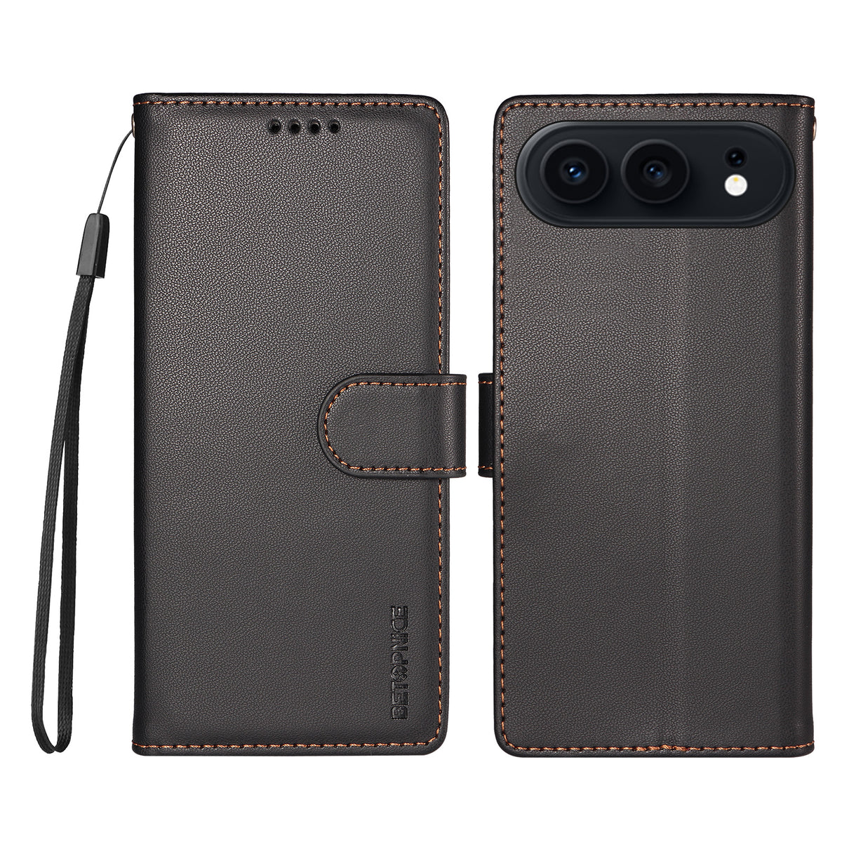 BETOPNICE for Honor 500 Pro 5G / Honor 500 5G 006 Case RFID Blocking Wallet Stand Leather Phone Cover with Wrist Strap