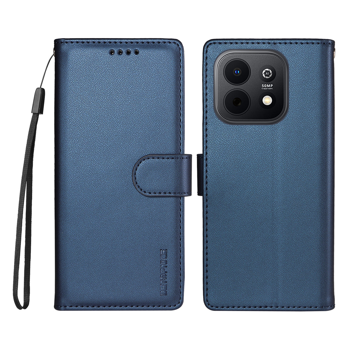 BETOPNICE for Huawei Enjoy 90 Plus / Huawei Enjoy 90 006 Case RFID Blocking Wallet Stand Leather Phone Cover with Wrist Strap