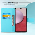 Samsung Galaxy A14 5G / A14 4G Läderfodral 3D-mönstertryck Plånboksfodral med rem