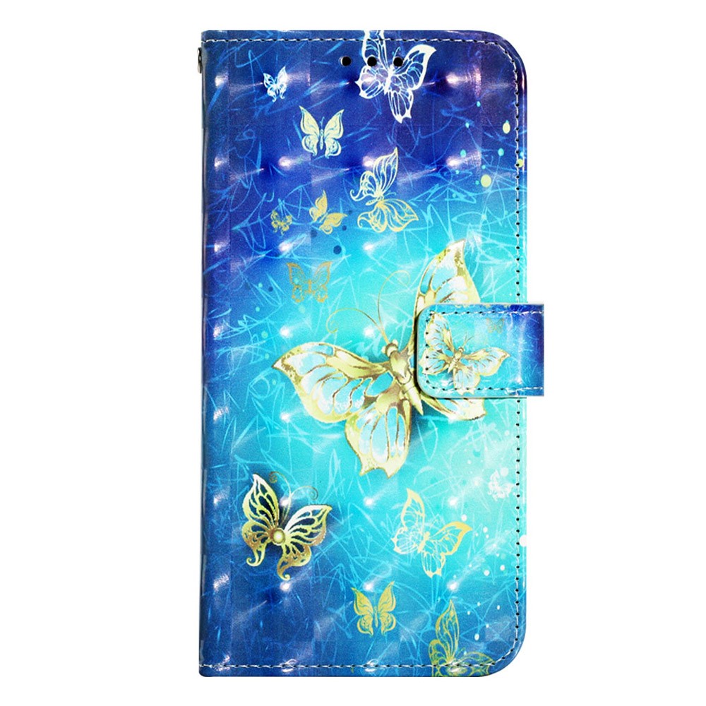 Samsung Galaxy A14 5G / A14 4G Läderfodral 3D-mönstertryck Plånboksfodral med rem