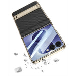 GKK För Samsung Galaxy Z Flip8 Stativskal Magnetiskt Gångjärnsskydd PU + PC + Härdat Glas mobilskal