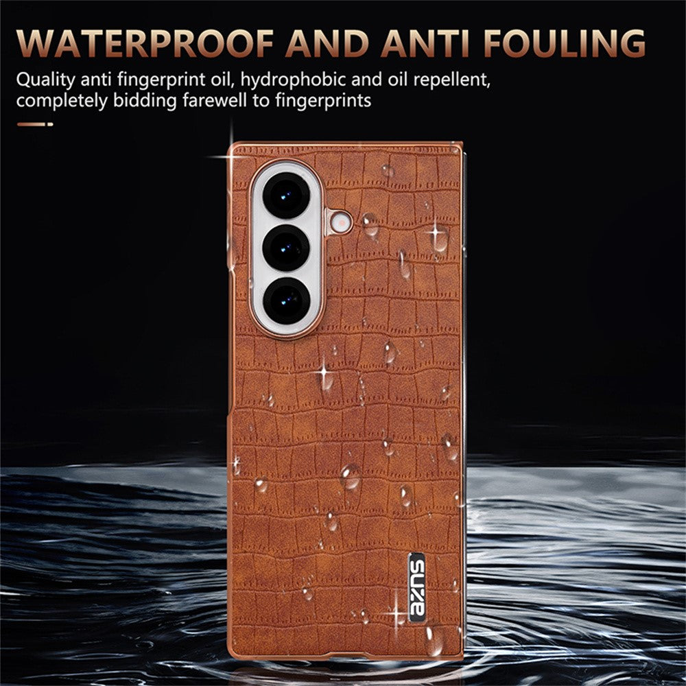 AZNS For Samsung Galaxy Z Fold8 Ultra Case Electroplating Crocodile Texture PU + TPU Phone Cover