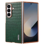 AZNS For Samsung Galaxy Z Fold8 Ultra Case Electroplating Crocodile Texture PU + TPU Phone Cover