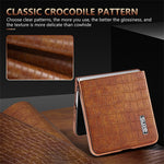 AZNS For Samsung Galaxy Z Flip8 Case Electroplating Crocodile Texture PU + TPU Phone Cover