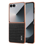 AZNS For Samsung Galaxy Z Flip8 Case Electroplating Crocodile Texture PU + TPU Phone Cover