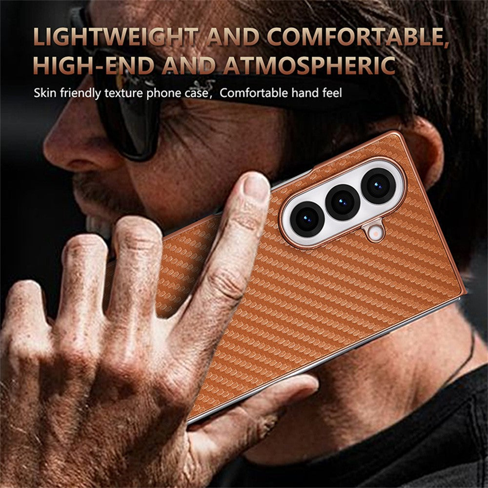 AZNS Telefoncover Til Samsung Galaxy Z Fold8 Ultra Galvanisering Kulfibertekstur PU + TPU Telefoncover