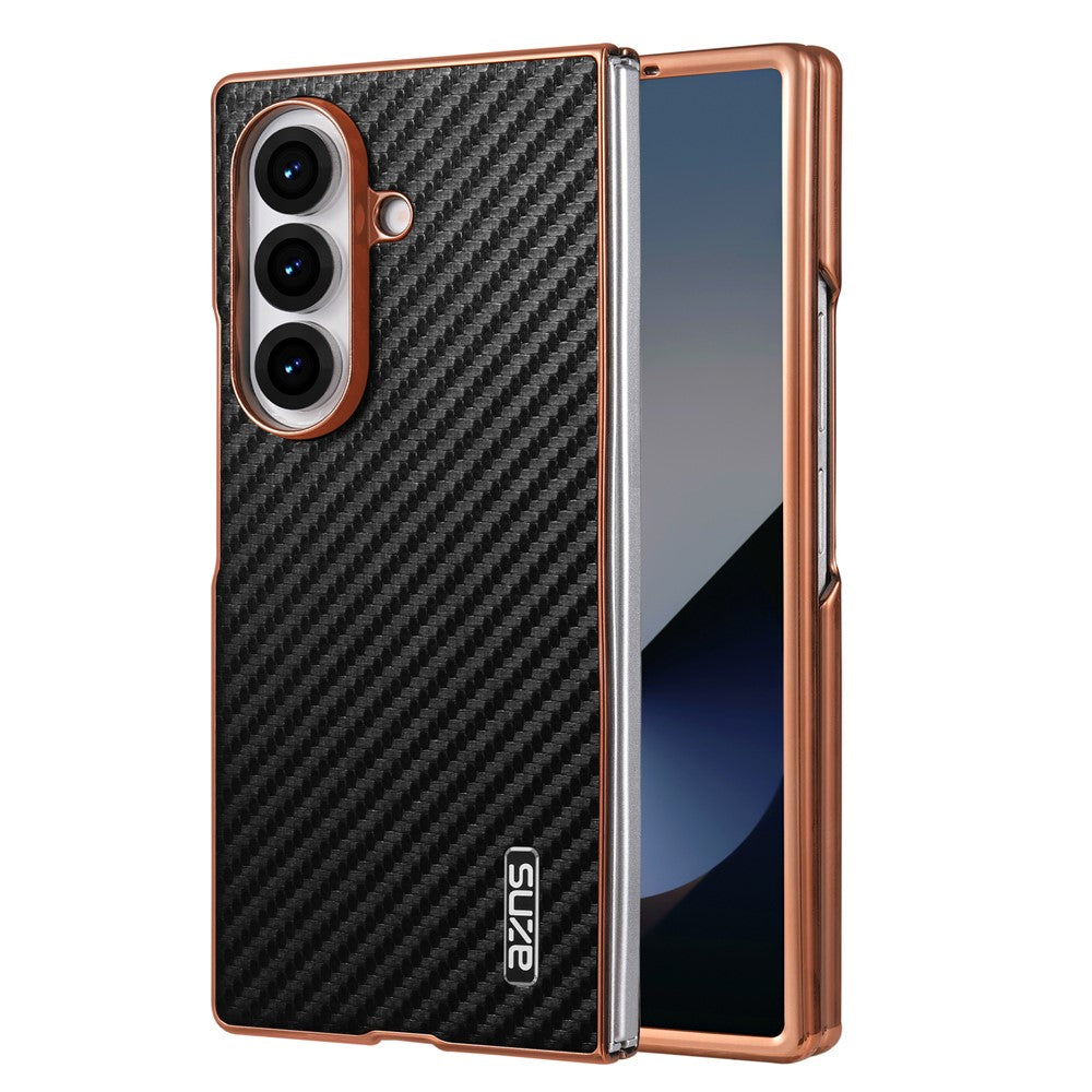 AZNS Telefoncover Til Samsung Galaxy Z Fold8 Ultra Galvanisering Kulfibertekstur PU + TPU Telefoncover
