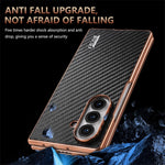 AZNS Telefoncover Til Samsung Galaxy Z Fold8 Ultra Galvanisering Kulfibertekstur PU + TPU Telefoncover