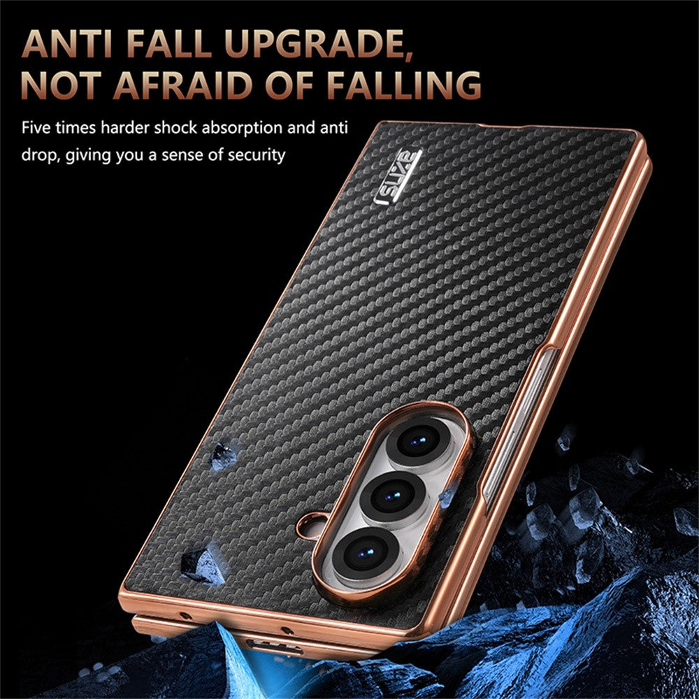 AZNS Telefoncover Til Samsung Galaxy Z Fold8 Ultra Galvanisering Kulfibertekstur PU + TPU Telefoncover