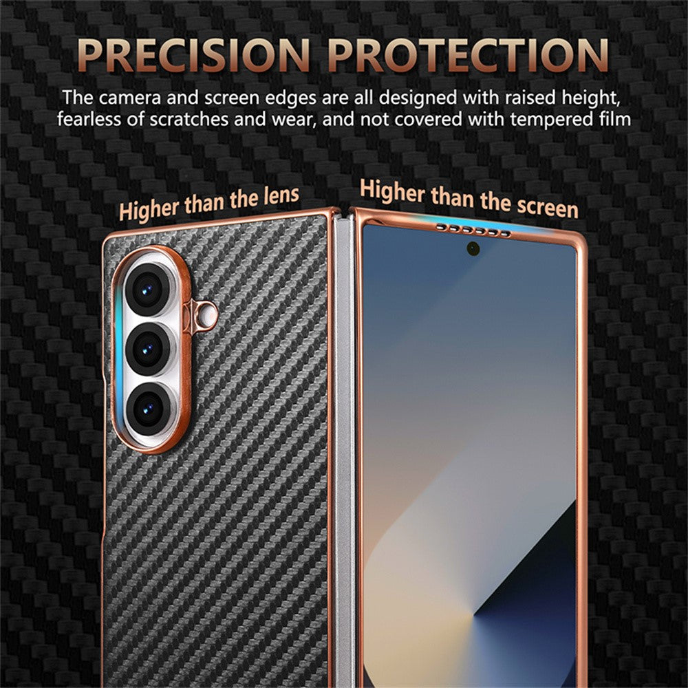 AZNS Telefoncover Til Samsung Galaxy Z Fold8 Ultra Galvanisering Kulfibertekstur PU + TPU Telefoncover