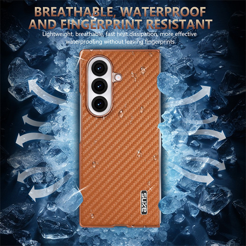AZNS Telefoncover Til Samsung Galaxy Z Fold8 Ultra Galvanisering Kulfibertekstur PU + TPU Telefoncover