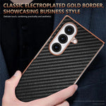AZNS Telefoncover Til Samsung Galaxy Z Fold8 Ultra Galvanisering Kulfibertekstur PU + TPU Telefoncover
