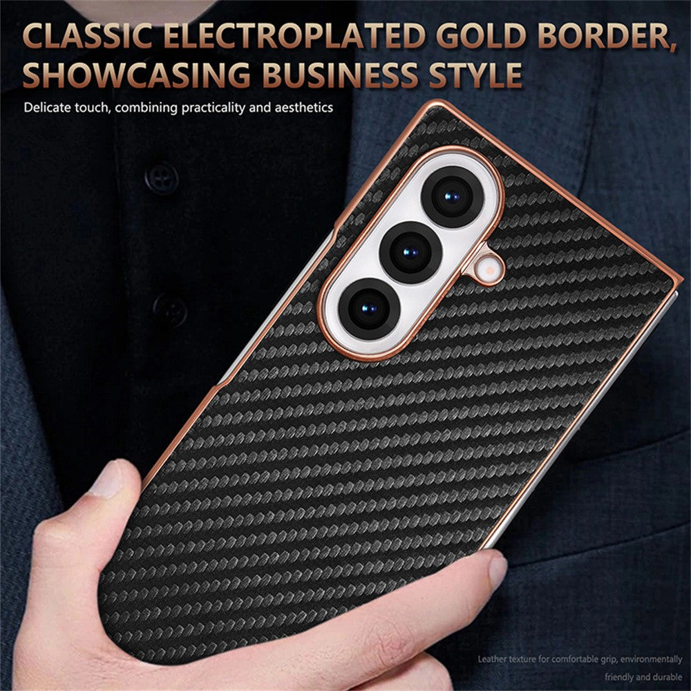 AZNS Telefoncover Til Samsung Galaxy Z Fold8 Ultra Galvanisering Kulfibertekstur PU + TPU Telefoncover