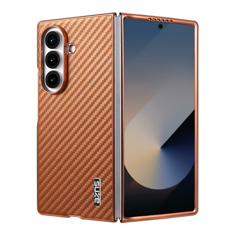 AZNS Telefoncover Til Samsung Galaxy Z Fold8 Ultra Galvanisering Kulfibertekstur PU + TPU Telefoncover