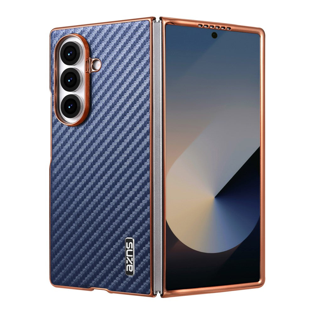 AZNS Telefoncover Til Samsung Galaxy Z Fold8 Ultra Galvanisering Kulfibertekstur PU + TPU Telefoncover