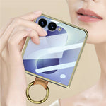 GKK til Samsung Galaxy Z Flip8 etui med ring kickstand, PU læder + PC telefoncover med skærmbeskytter / skulderrem