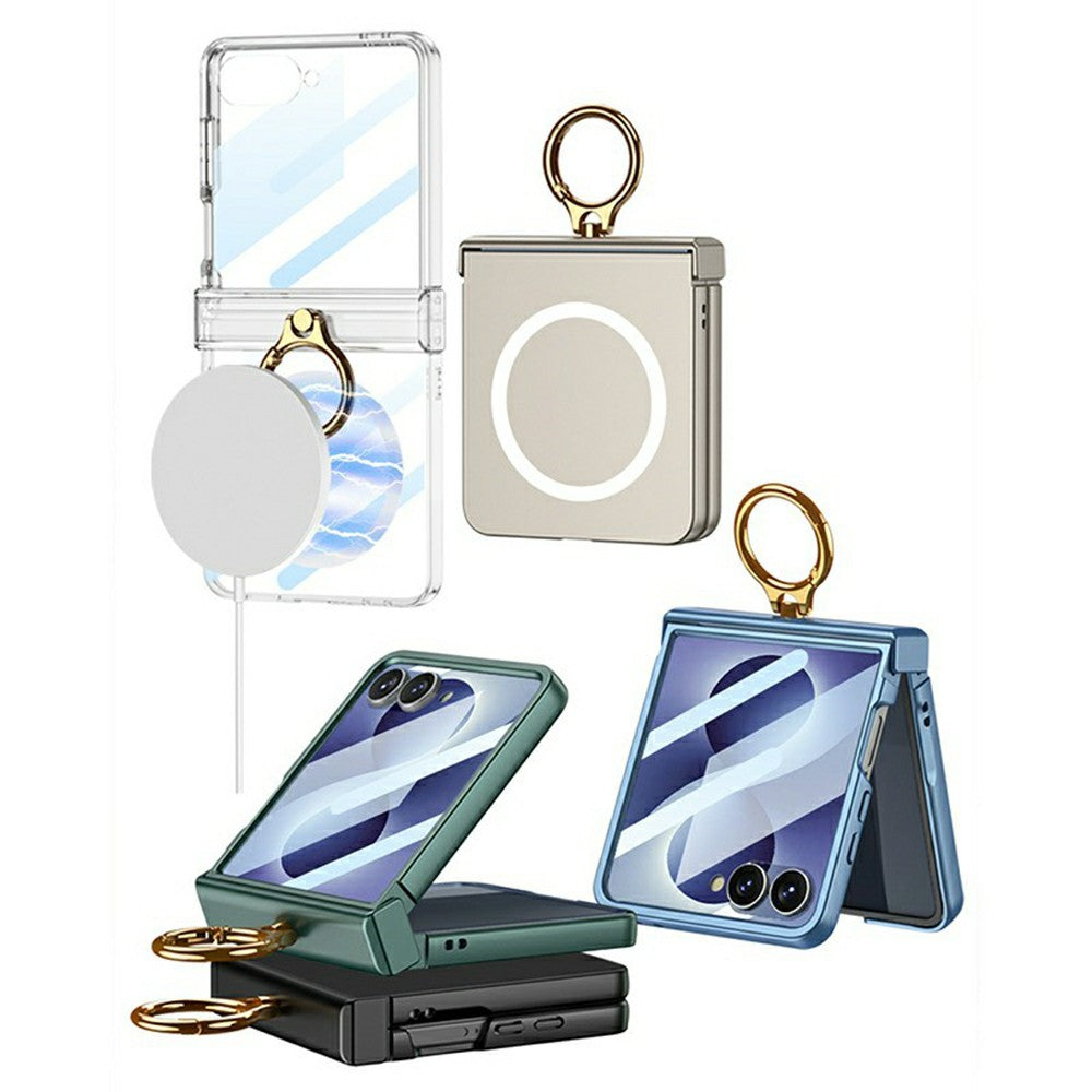 GKK för Samsung Galaxy Z Flip8 Magnetiskt Skal Ring Stöd Ultratunt mobilskal med Skärmfilm
