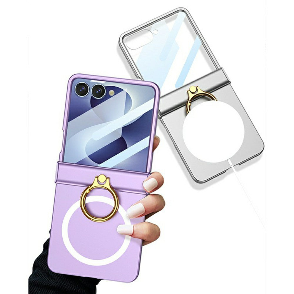 GKK för Samsung Galaxy Z Flip8 Magnetiskt Skal Ring Stöd Ultratunt mobilskal med Skärmfilm