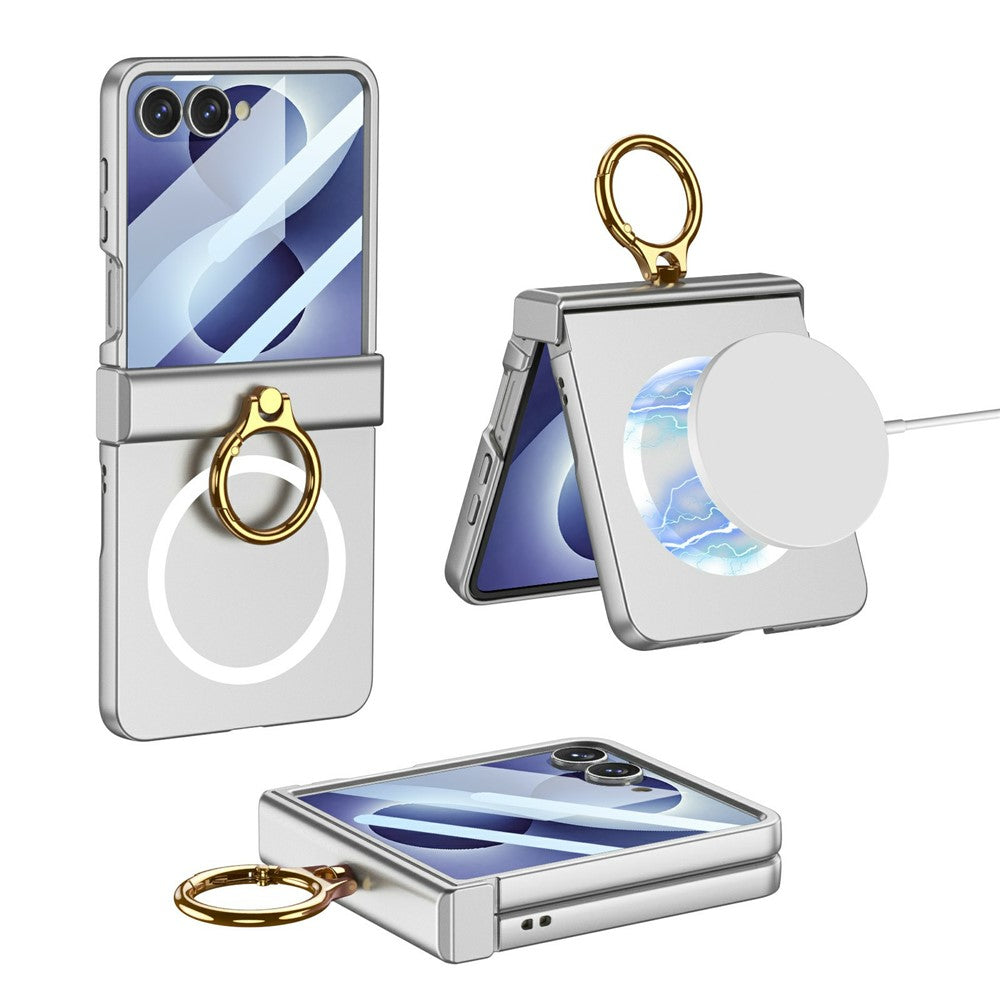 GKK för Samsung Galaxy Z Flip8 Magnetiskt Skal Ring Stöd Ultratunt mobilskal med Skärmfilm