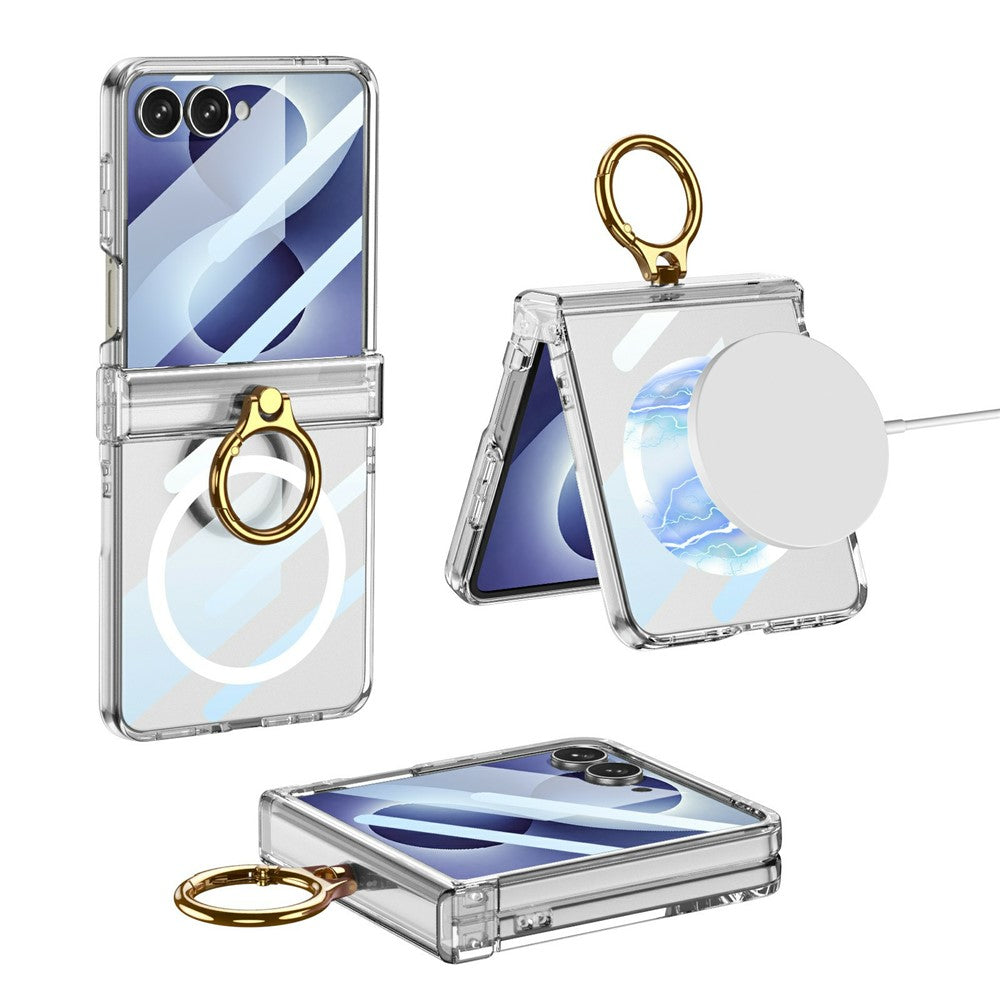 GKK för Samsung Galaxy Z Flip8 Magnetiskt Skal Ring Stöd Ultratunt mobilskal med Skärmfilm