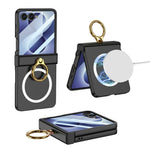 GKK för Samsung Galaxy Z Flip8 Magnetiskt Skal Ring Stöd Ultratunt mobilskal med Skärmfilm