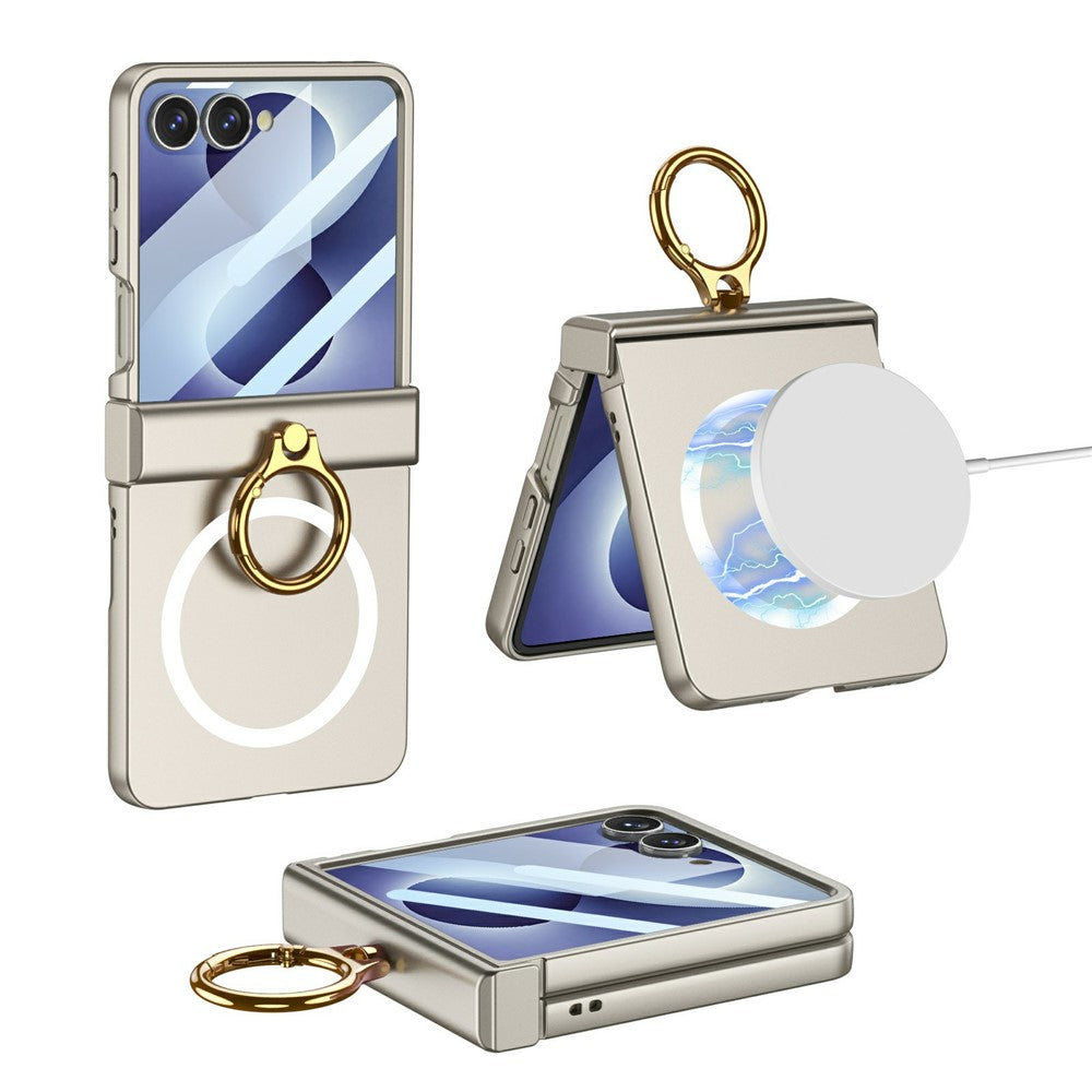GKK för Samsung Galaxy Z Flip8 Magnetiskt Skal Ring Stöd Ultratunt mobilskal med Skärmfilm