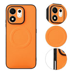 For Honor 600 Smart 5G / X7e Plus 5G Case Carbon Fiber Texture Leather Coated TPU PC Phone Cover with Metal Ring for Magnetic Car Mount