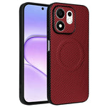 For Honor 600 Smart 5G / X7e Plus 5G Case Carbon Fiber Texture Leather Coated TPU PC Phone Cover with Metal Ring for Magnetic Car Mount