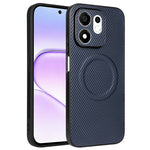 For Honor 600 Smart 5G / X7e Plus 5G Case Carbon Fiber Texture Leather Coated TPU PC Phone Cover with Metal Ring for Magnetic Car Mount