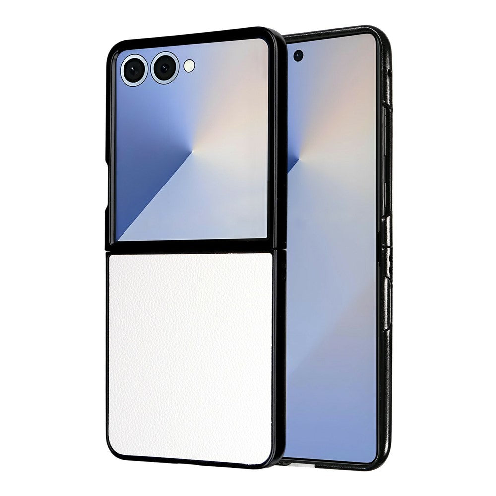 For Samsung Galaxy Z Flip8 Case Litchi Texture Leather + Hard PC Phone Cover