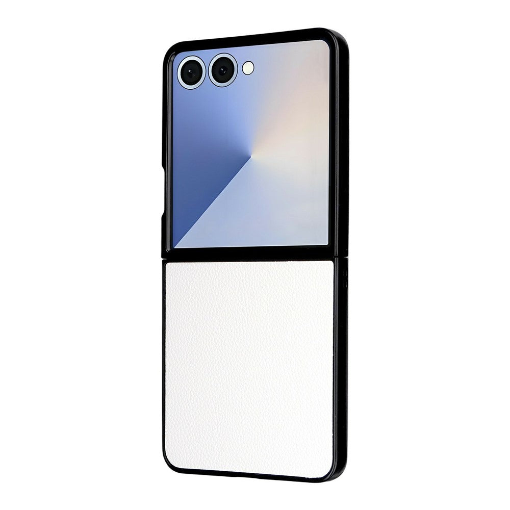 For Samsung Galaxy Z Flip8 Case Litchi Texture Leather + Hard PC Phone Cover