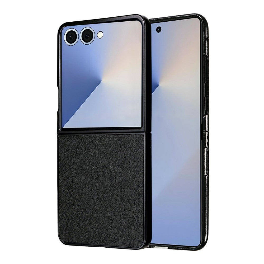 For Samsung Galaxy Z Flip8 Case Litchi Texture Leather + Hard PC Phone Cover