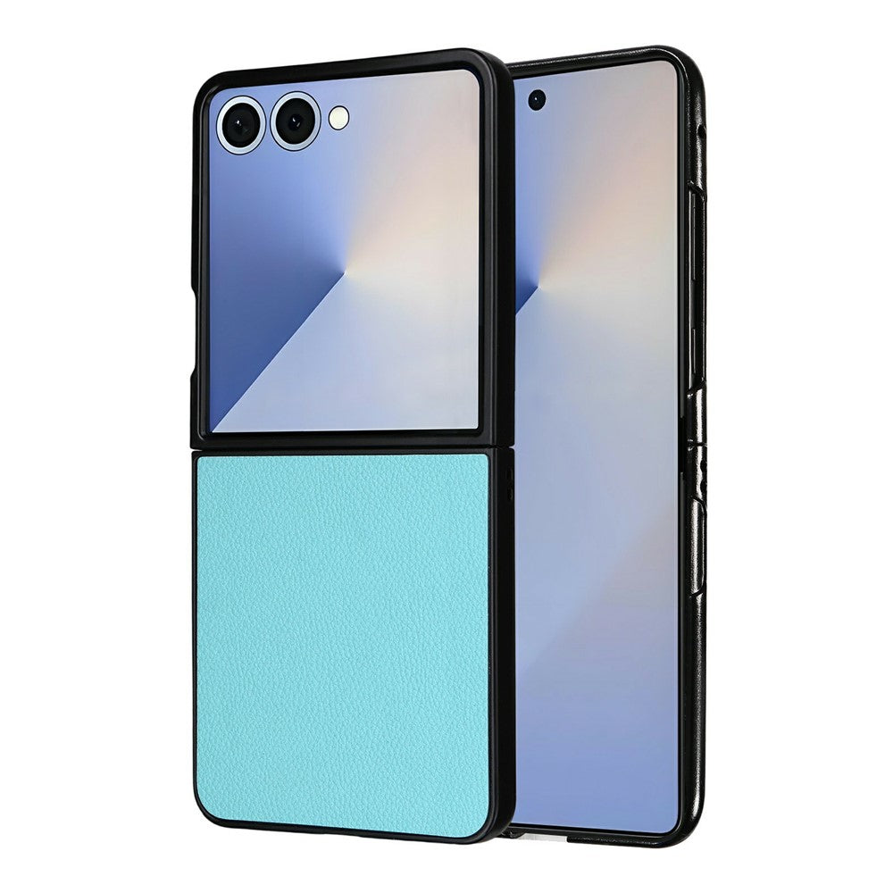 For Samsung Galaxy Z Flip8 Case Litchi Texture Leather + Hard PC Phone Cover