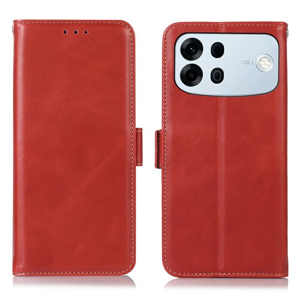 For Oppo A7 Pro Max 5G Case RFID Blocking Genuine Cow Leather Wallet Phone Cover