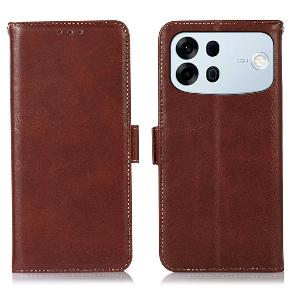 For Oppo A7 Pro Max 5G Case RFID Blocking Genuine Cow Leather Wallet Phone Cover
