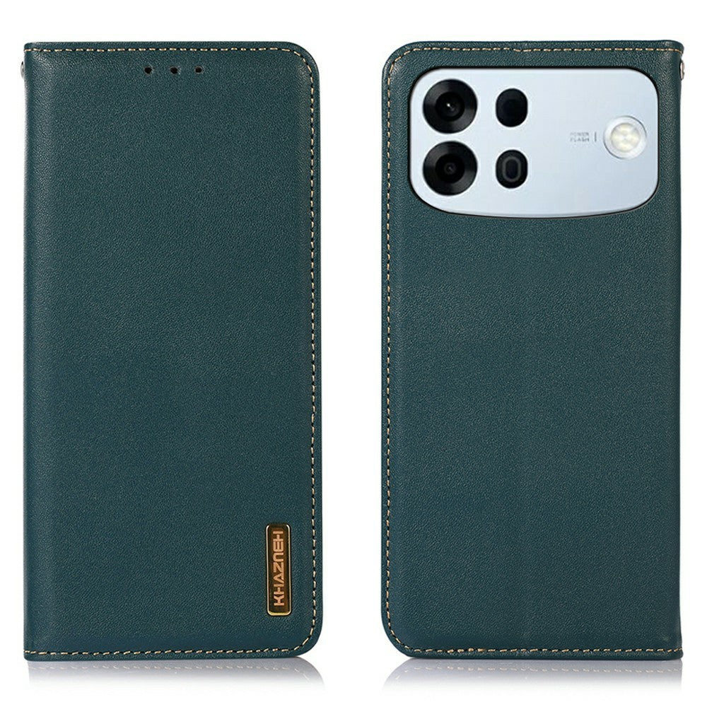KHAZNEH for Oppo A7 Pro Max 5G Case Wallet Genuine Cow Leather Phone Cover Nappa Texture