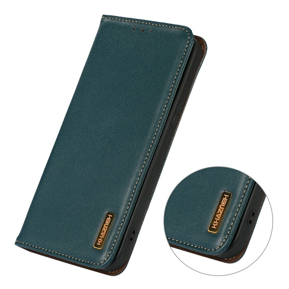 KHAZNEH for Oppo A7 Pro Max 5G Case Wallet Genuine Cow Leather Phone Cover Nappa Texture