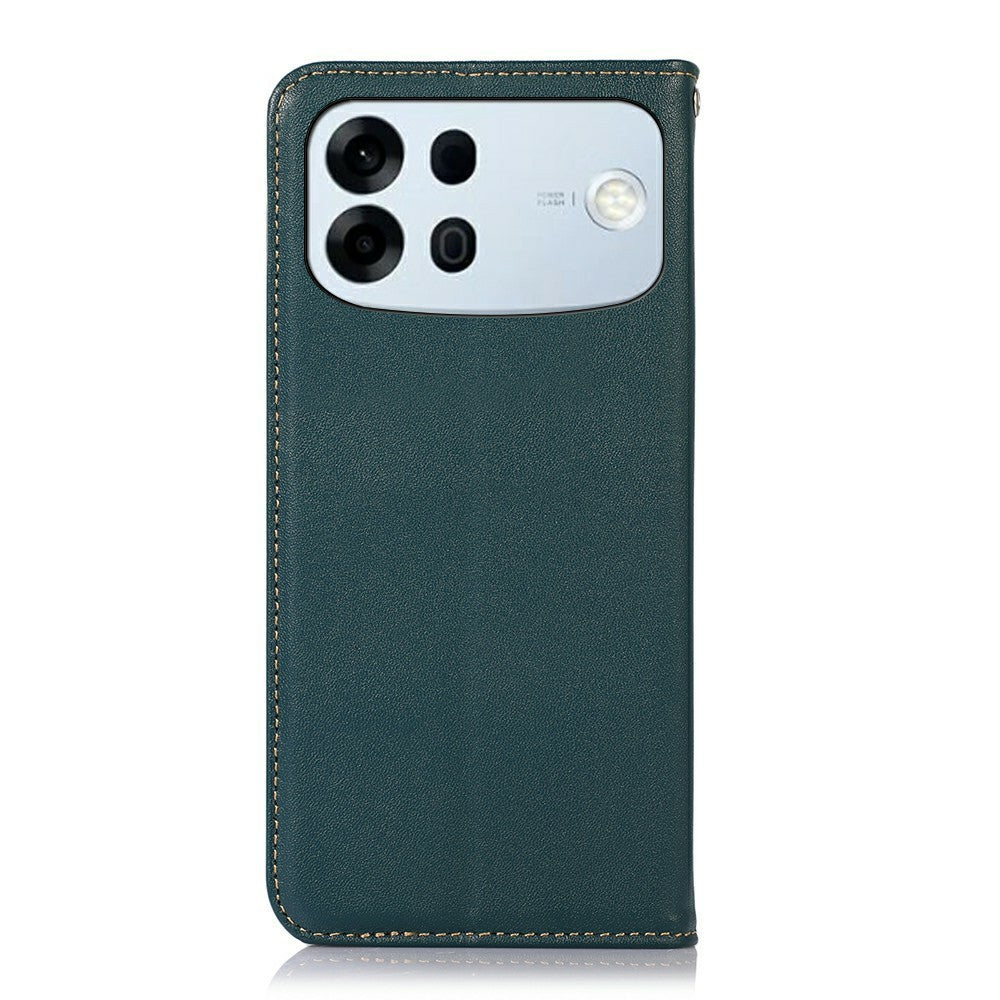 KHAZNEH for Oppo A7 Pro Max 5G Case Wallet Genuine Cow Leather Phone Cover Nappa Texture