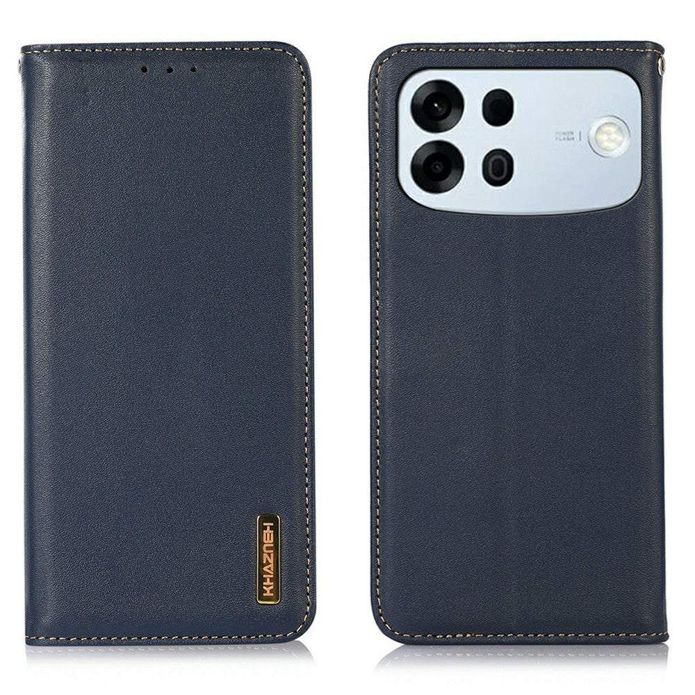 KHAZNEH for Oppo A7 Pro Max 5G Case Wallet Genuine Cow Leather Phone Cover Nappa Texture