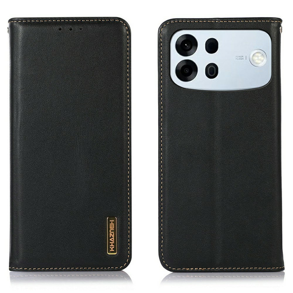 KHAZNEH for Oppo A7 Pro Max 5G Case Wallet Genuine Cow Leather Phone Cover Nappa Texture