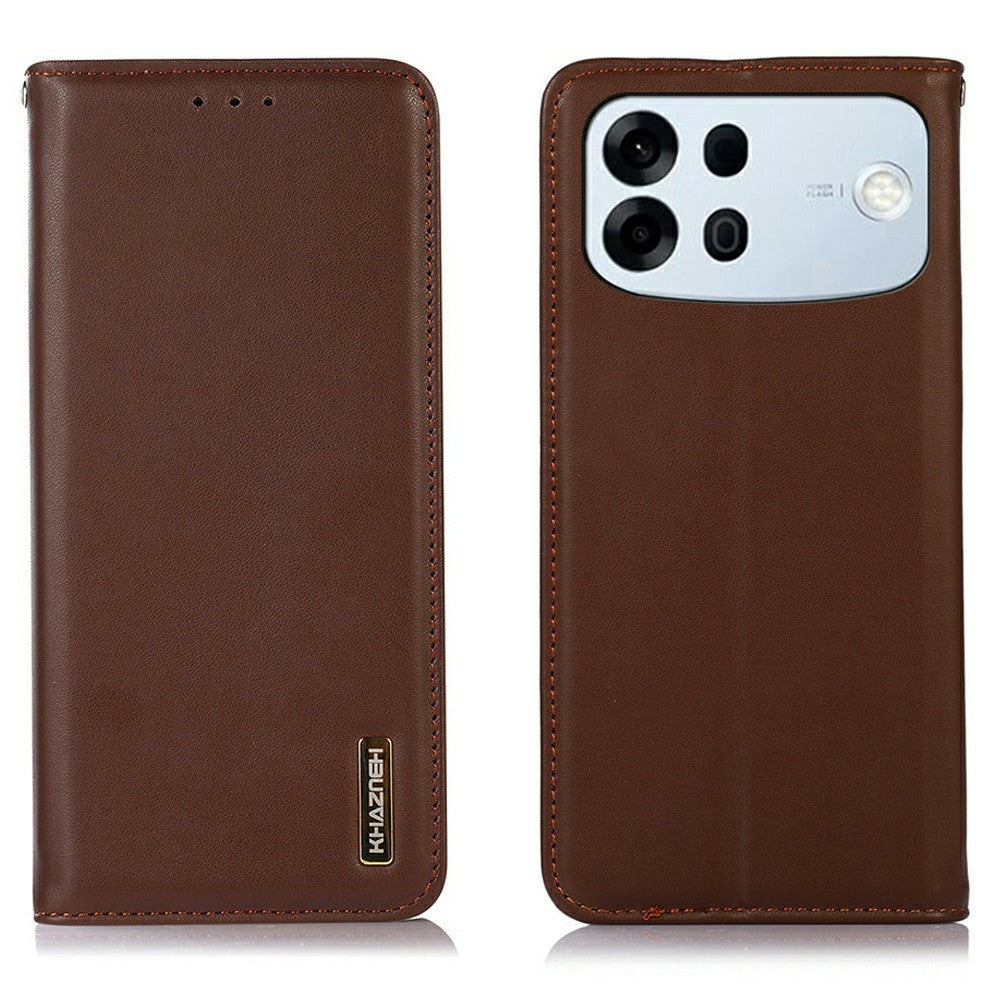 KHAZNEH for Oppo A7 Pro Max 5G Case Wallet Genuine Cow Leather Phone Cover Nappa Texture